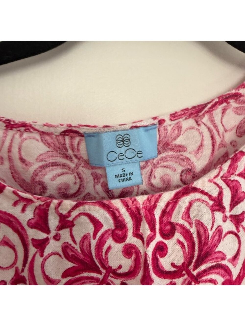 Pink Patterned Sleeveless summer tank preppy Top - Picture 3 of 3